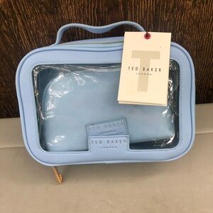 Ted Baker Light Blue Clear Travel Cosmetic Bag 3 Piece